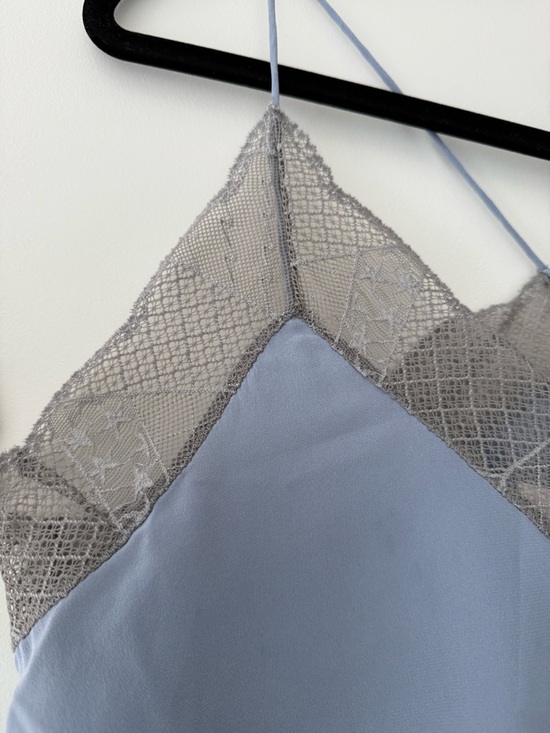 ZADIG & VOLTAIRE 100%Silk Lace Trim Cami Slip Top - Light Blue - Picture 5 of 5